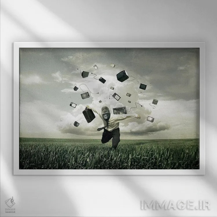 تابلو همچون تمام دنیا دوید اثر اوگنی سولویف - نمای قابدار سفید