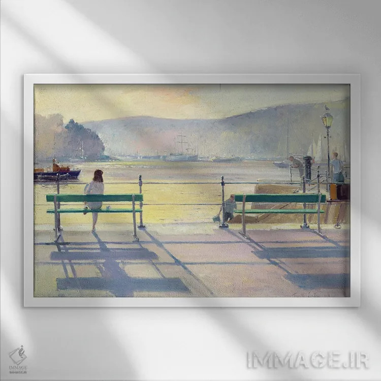 تابلو نمای بندر، ۱۹۹۱ اثر تیموتی ایستون - نمای قابدار سفید