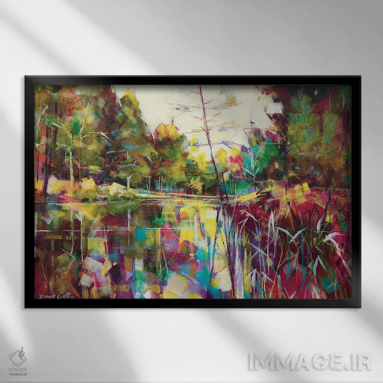 تابلو حوضچههای سودلی (مکان) اثر داگ ایتون - نمای قابدار مشکی