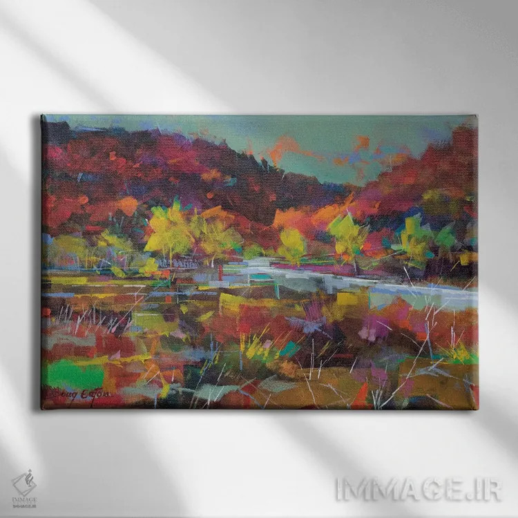 تابلو خاطرات درهٔ وای اثر داگ ایتون - نمای روبهرو روی دیوار