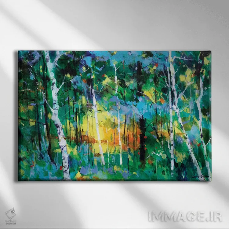 تابلو درخت توس نزدیک اج اند اثر داگ ایتون - نمای روبهرو روی دیوار