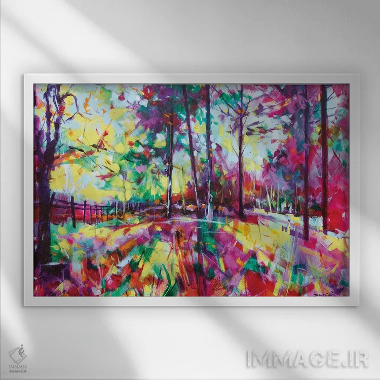 تابلو نزدیک کلبهٔ ووستر اثر داگ ایتون - نمای قابدار سفید