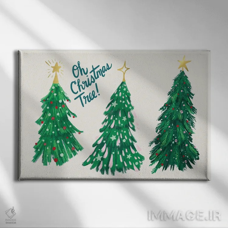 تابلو ای درخت کریسمس اثر اتاوی (برند هنری) - نمای روبهرو روی دیوار