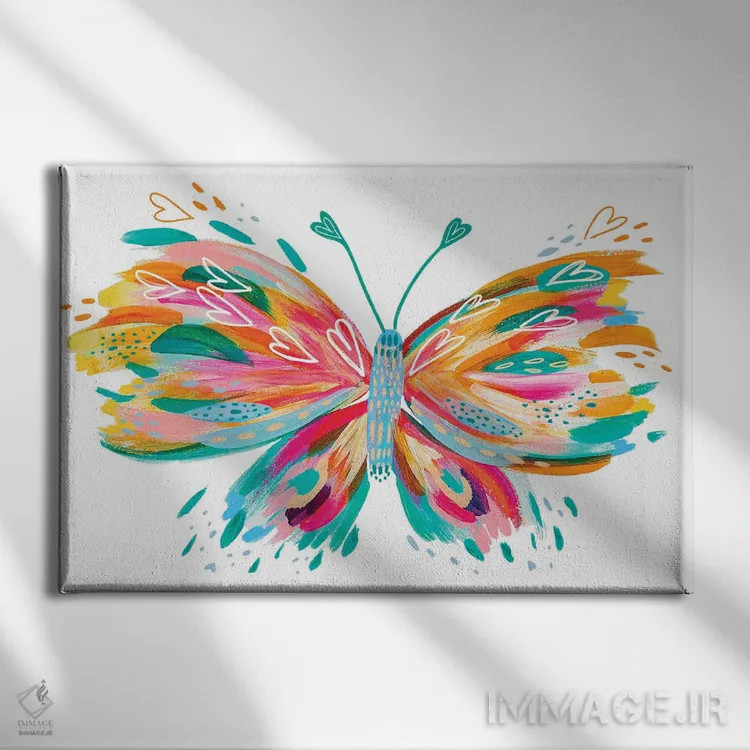 تابلو پروانه نهم اثر اتاوی (برند هنری) - نمای روبهرو روی دیوار