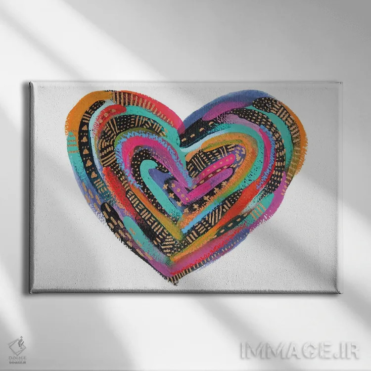 تابلو قلب هزار تو II اثر اتاوی (برند هنری) - نمای روبهرو روی دیوار