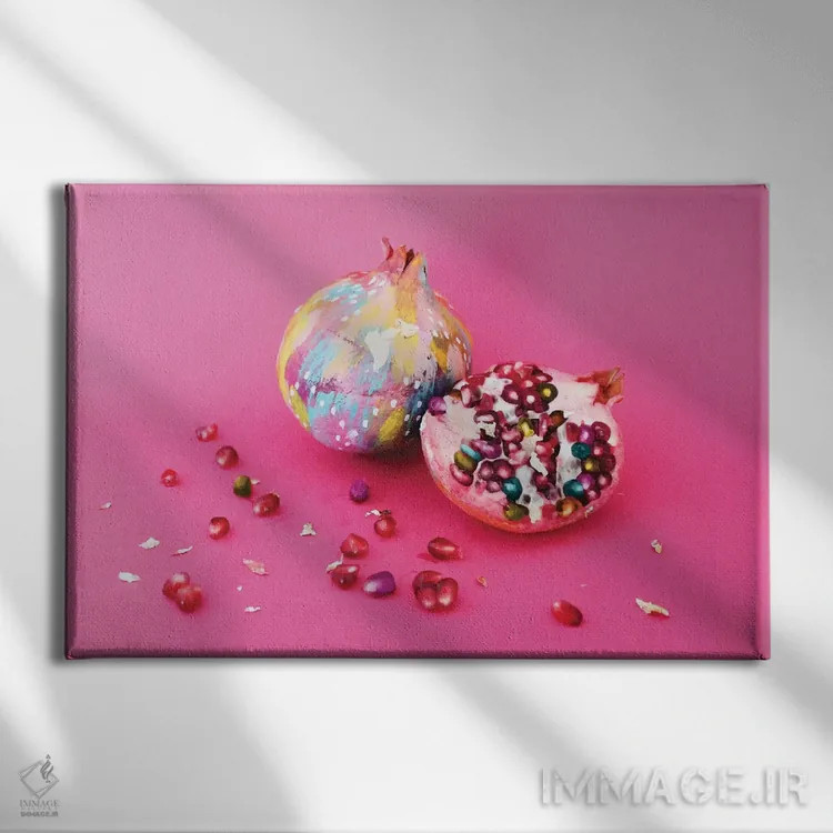 تابلو انار اثر اتاوی (برند هنری) - نمای روبهرو روی دیوار