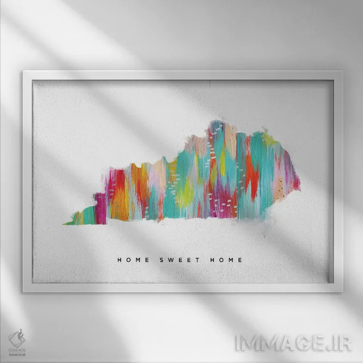 تابلو کنتاکی (ایالت آمریکا) اثر اتاوی (برند هنری) - نمای قابدار سفید