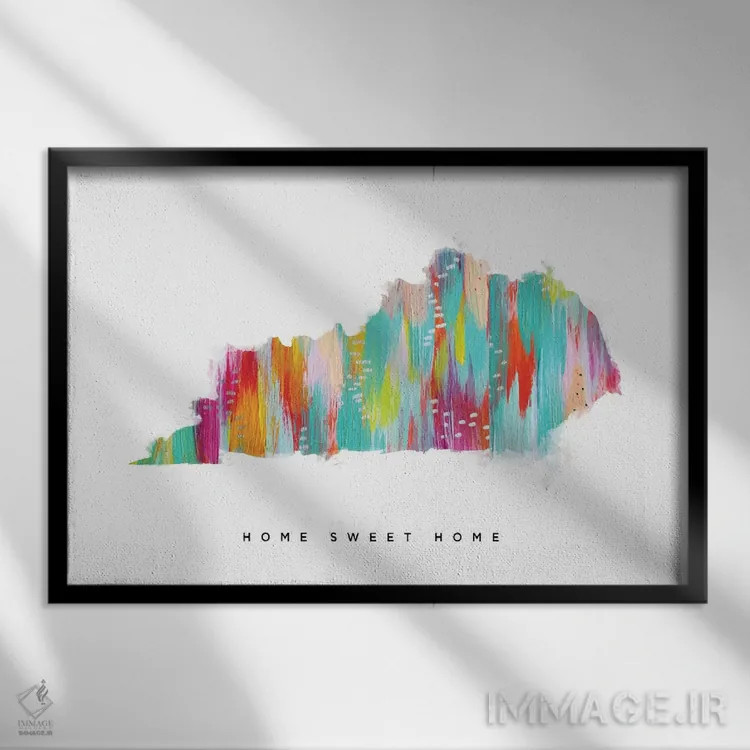 تابلو کنتاکی (ایالت آمریکا) اثر اتاوی (برند هنری) - نمای قابدار مشکی