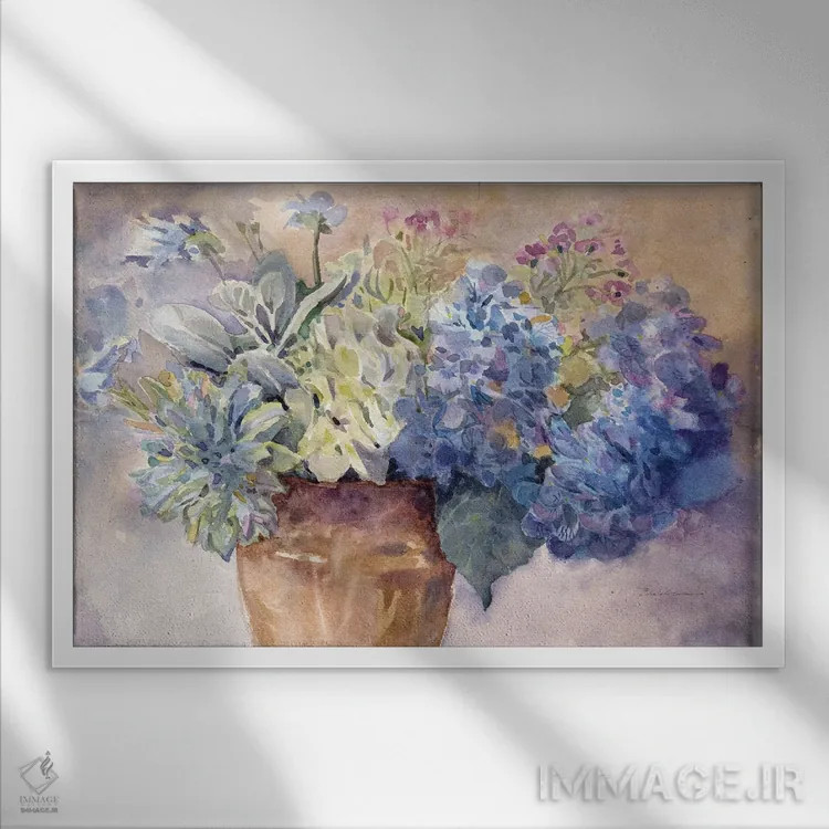 تابلو هورتانسیا پریوینکل اول اثر اولیا دیزاینز (استودیو طراحی) - نمای قابدار سفید