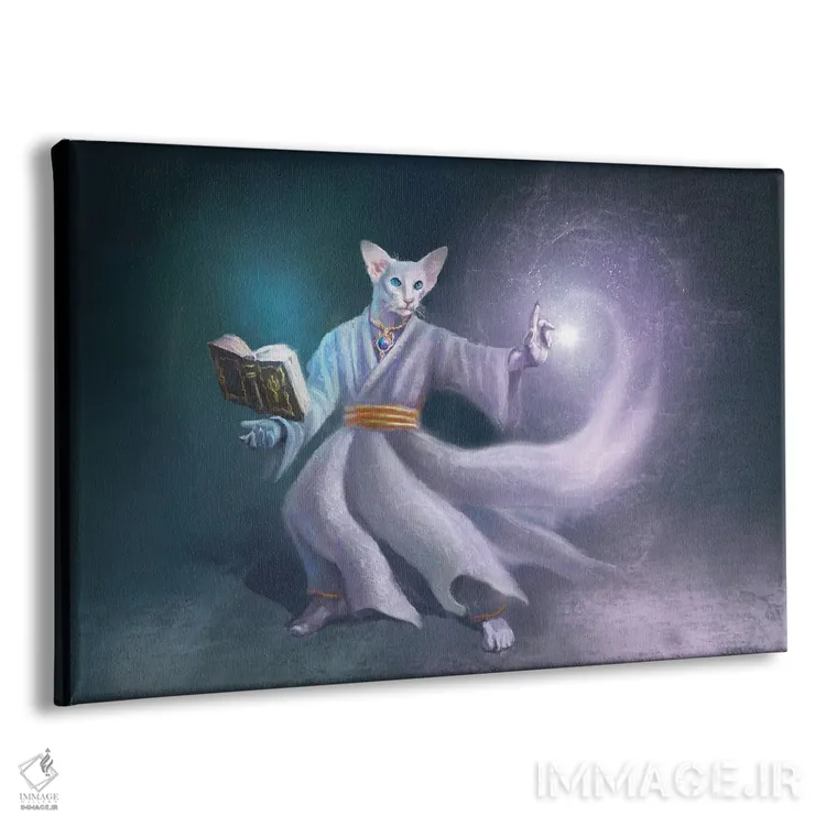 تابلو گربهٔ جادویی سفید اثر آناستازیا اِوگرافوا - نمای پرسپکتیو محصول