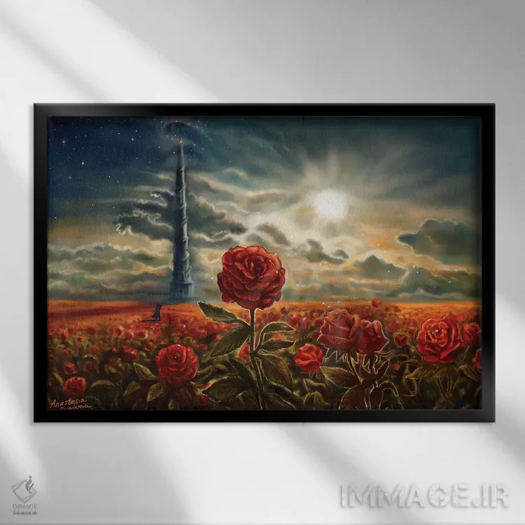 تابلو برج تاریک اثر آناستازیا اِوگرافوا - نمای قابدار مشکی