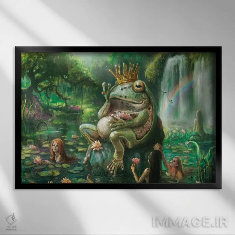 تابلو دریاچه مخفی اثر آناستازیا اِوگرافوا - نمای قابدار مشکی