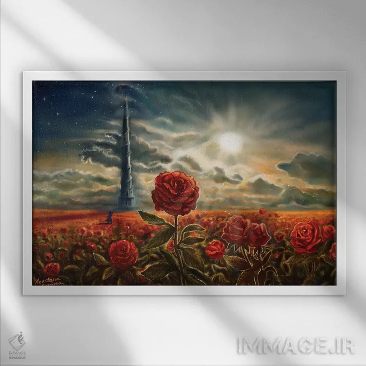 تابلو برج تاریک اثر آناستازیا اِوگرافوا - نمای قابدار سفید