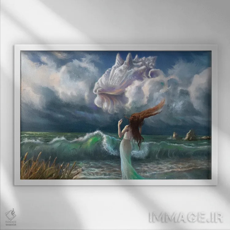 تابلو رویای دریا اثر آناستازیا اِوگرافوا - نمای قابدار سفید
