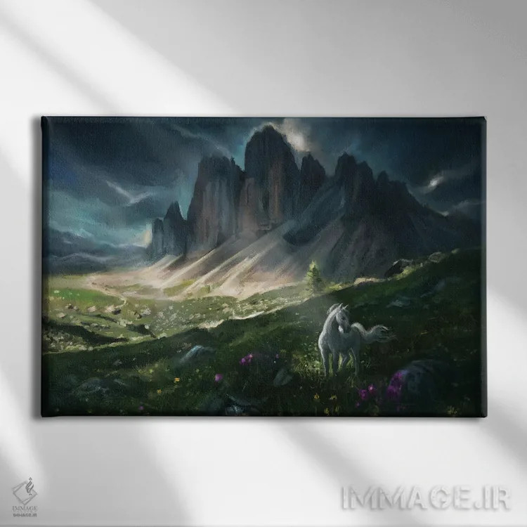 تابلو بهار در آلپ اثر آناستازیا اِوگرافوا - نمای روبهرو روی دیوار