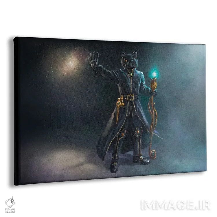 تابلو گربهٔ جادویی سیاه اثر آناستازیا اِوگرافوا - نمای پرسپکتیو محصول