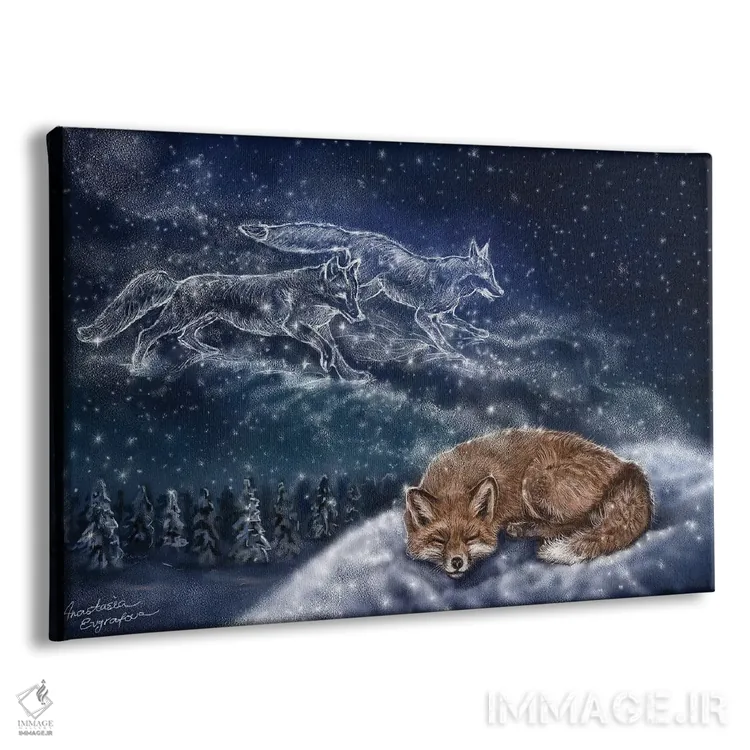 تابلو رویاهای روباهی اثر آناستازیا اِوگرافوا - نمای پرسپکتیو محصول