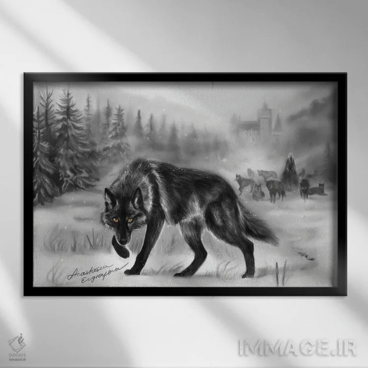 تابلو نگاه تاریکی اثر آناستازیا اِوگرافوا - نمای قابدار مشکی