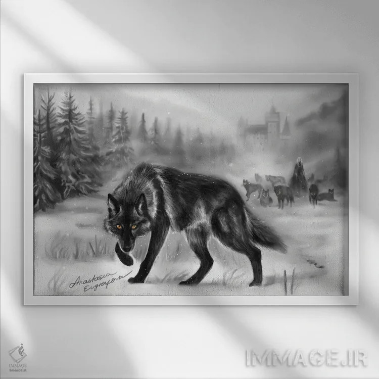 تابلو نگاه تاریکی اثر آناستازیا اِوگرافوا - نمای قابدار سفید