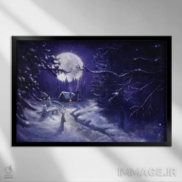 تابلو افسانههای زمستان اثر آناستازیا اِوگرافوا - نمای قابدار مشکی