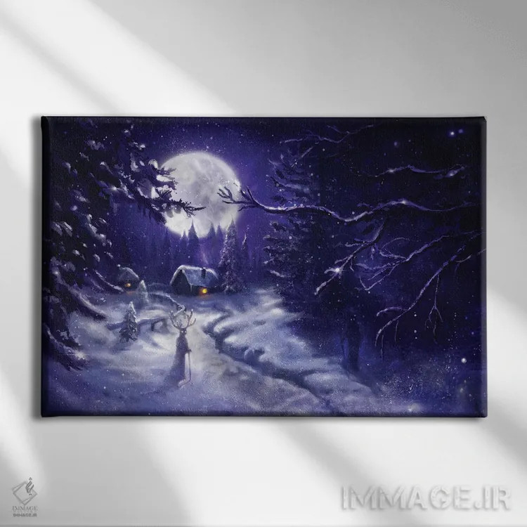 تابلو افسانههای زمستان اثر آناستازیا اِوگرافوا - نمای روبهرو روی دیوار