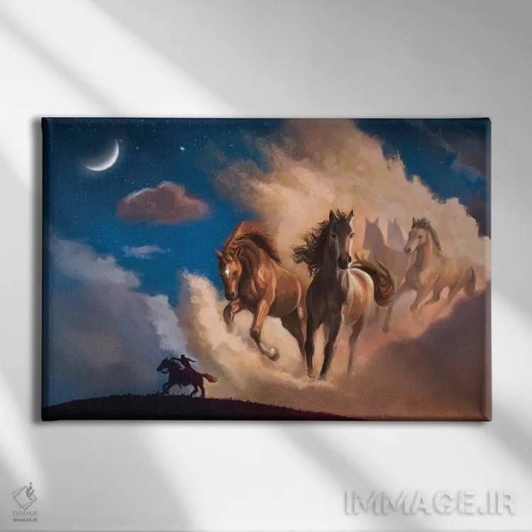 تابلو گلهٔ آسمانی اثر آناستازیا اِوگرافوا - نمای روبهرو روی دیوار
