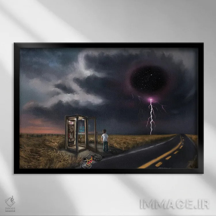 تابلو طوفان در راه است اثر آناستازیا اِوگرافوا - نمای قابدار مشکی