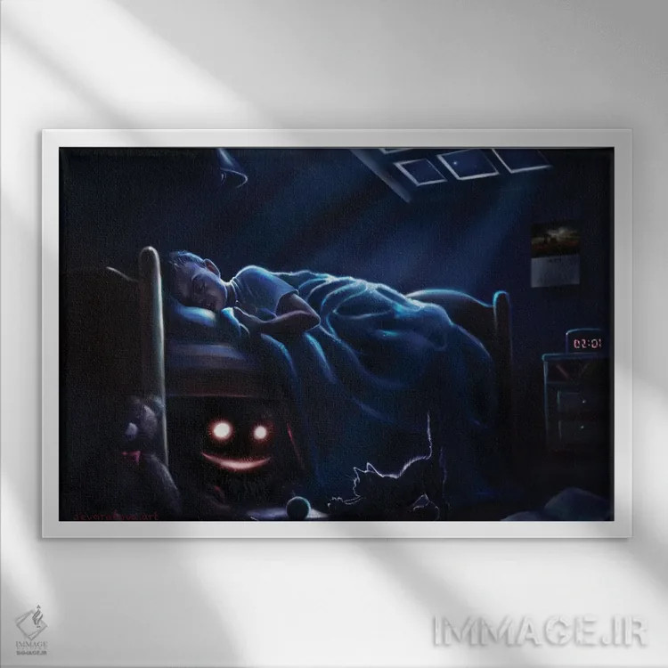 تابلو هیولاهای شبانه اثر آناستازیا اِوگرافوا - نمای قابدار سفید