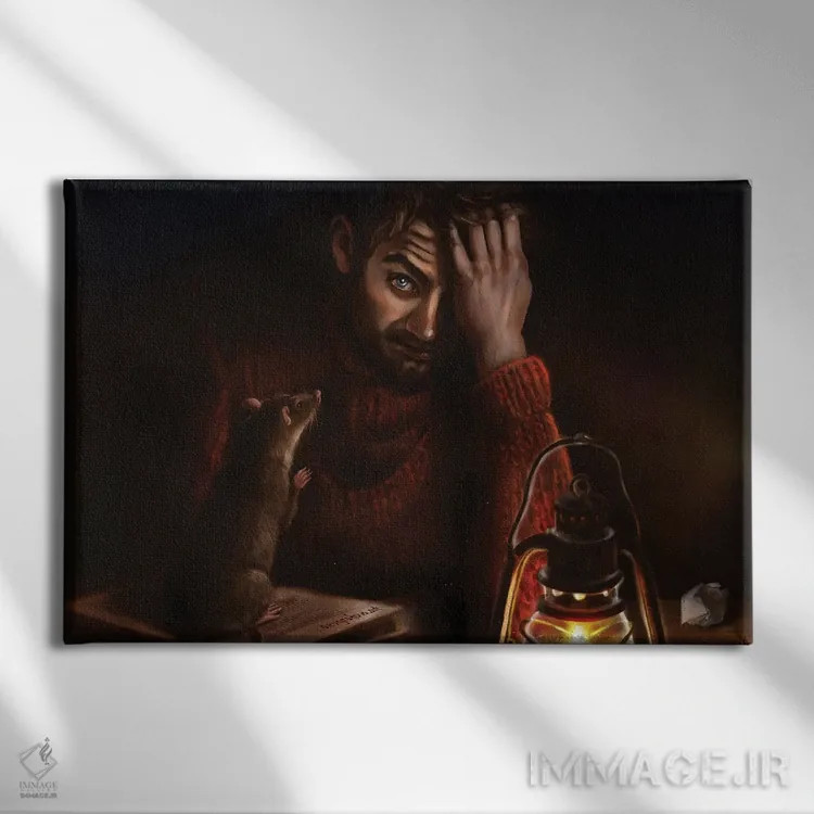 تابلو موش (تصویرسازی برای داستان استیون کینگ) اثر آناستازیا اِوگرافوا - نمای روبهرو روی دیوار
