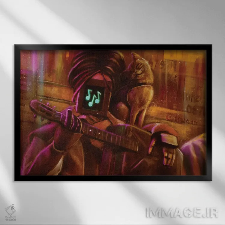 تابلو موسیقی ما را به هم نزدیکتر میکند اثر آناستازیا اِوگرافوا - نمای قابدار مشکی