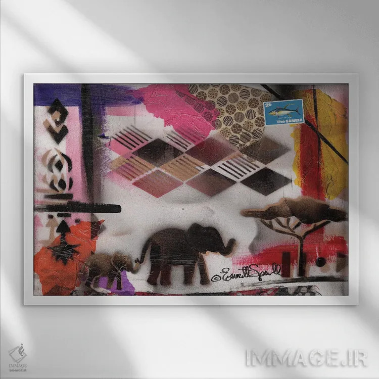 تابلو یادمان فرهنگی اثر اورِت اسپرویل - نمای قابدار سفید