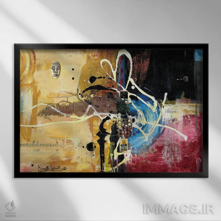 تابلو انتزاعات فرهنگی اثر اورِت اسپرویل - نمای قابدار مشکی