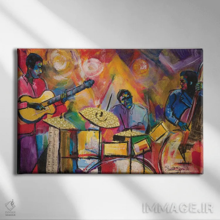 تابلو تریوی جاز اثر اورِت اسپرویل - نمای روبهرو روی دیوار