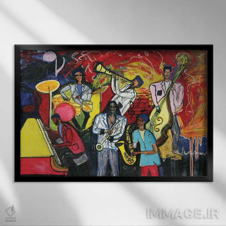 تابلو انتزاع جاز اثر اورِت اسپرویل - نمای قابدار مشکی