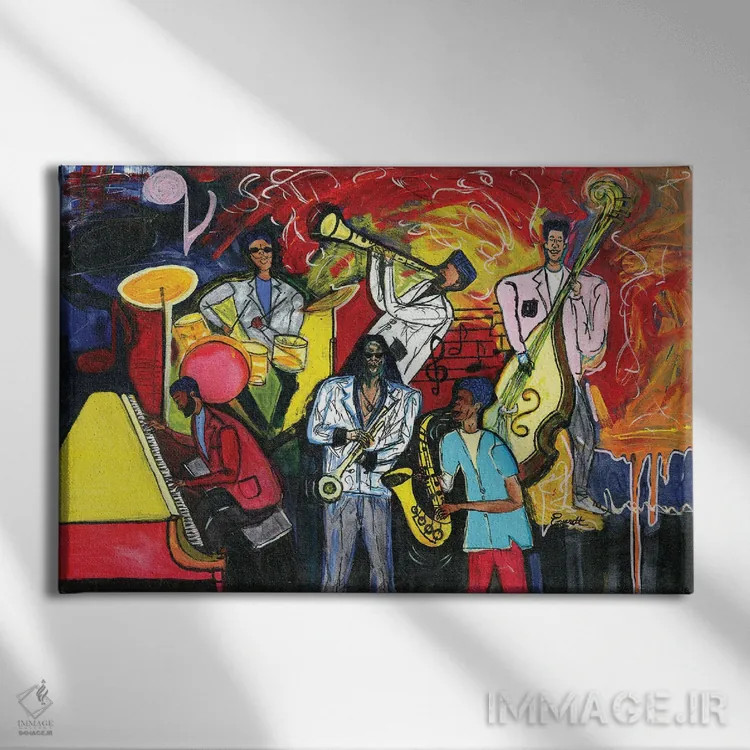 تابلو انتزاع جاز اثر اورِت اسپرویل - نمای روبهرو روی دیوار