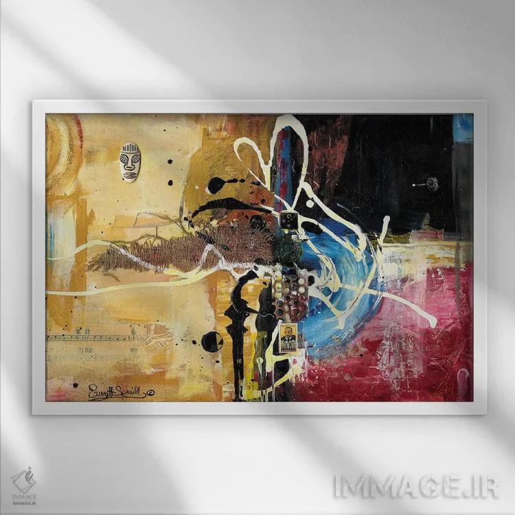 تابلو انتزاعات فرهنگی اثر اورِت اسپرویل - نمای قابدار سفید