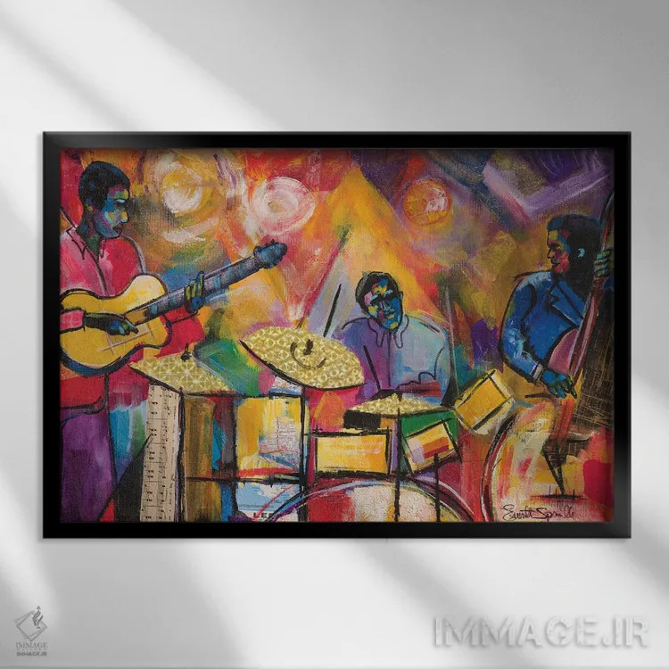 تابلو تریوی جاز اثر اورِت اسپرویل - نمای قابدار مشکی