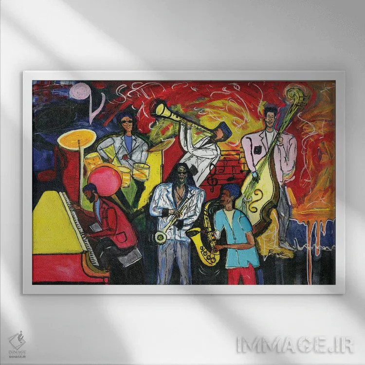 تابلو انتزاع جاز اثر اورِت اسپرویل - نمای قابدار سفید