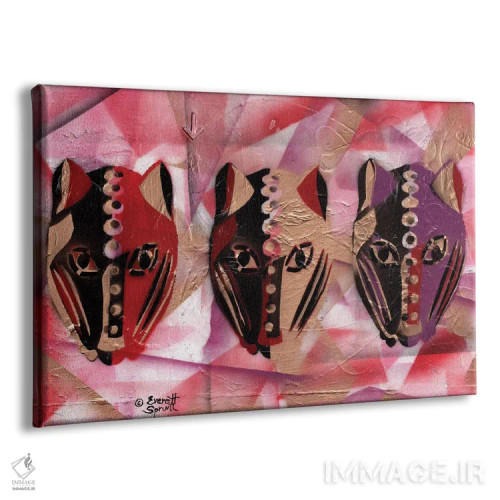 تابلو سه پلنگ اثر اورِت اسپرویل - نمای پرسپکتیو محصول