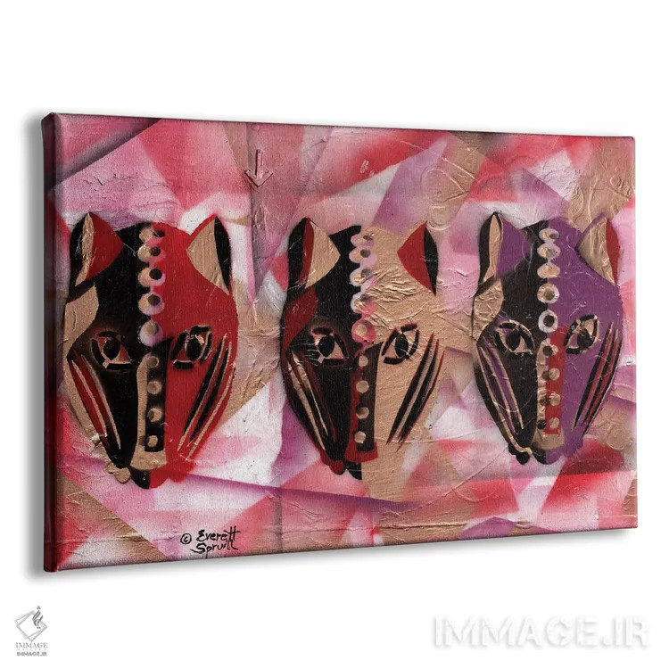 تابلو سه پلنگ اثر اورِت اسپرویل - نمای پرسپکتیو محصول