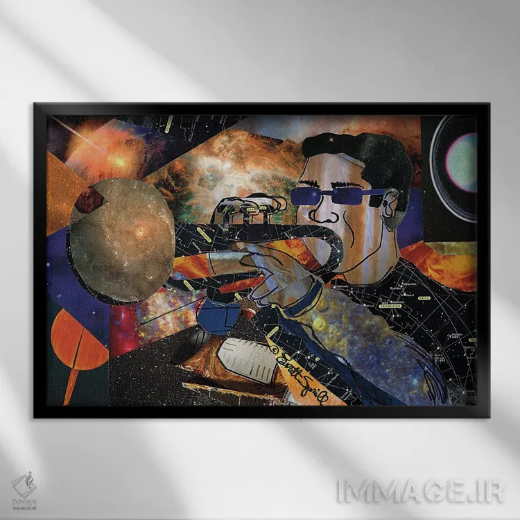 تابلو ترومپت فضایی اثر اورِت اسپرویل - نمای قابدار مشکی
