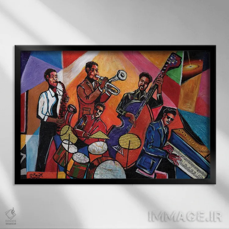 تابلو افسانههای جاز اثر اورِت اسپرویل - نمای قابدار مشکی