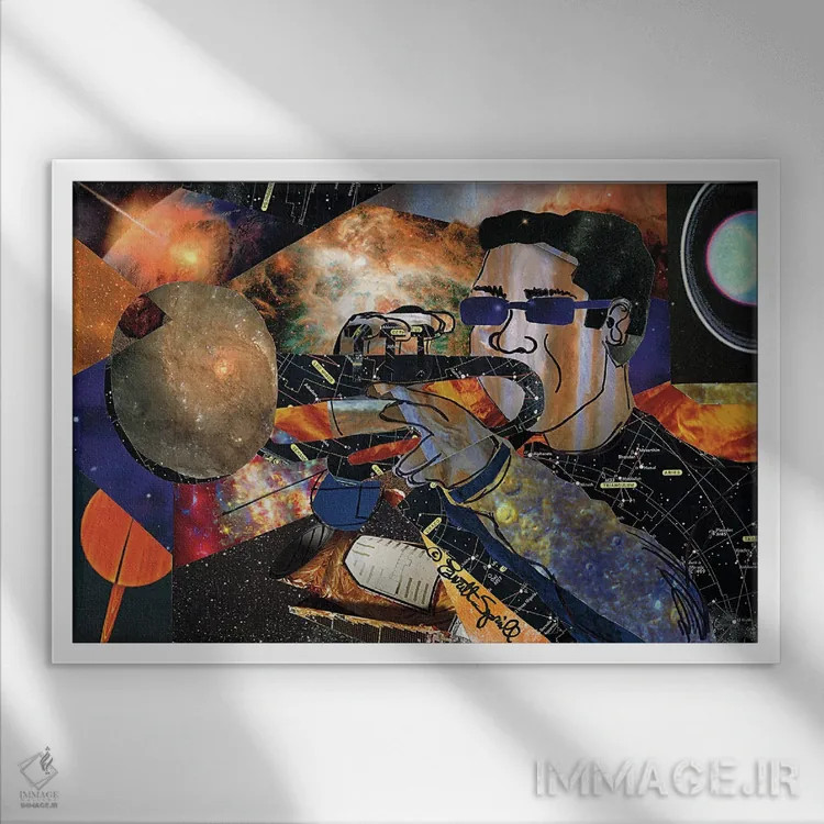 تابلو ترومپت فضایی اثر اورِت اسپرویل - نمای قابدار سفید