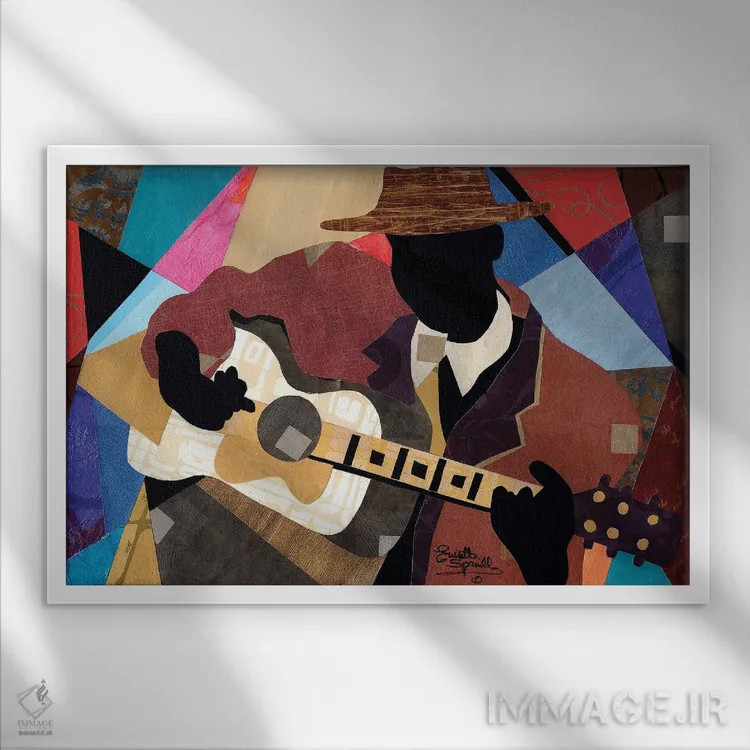 تابلو بلوز ممفیس (سبک موسیقی) اثر اورِت اسپرویل - نمای قابدار سفید