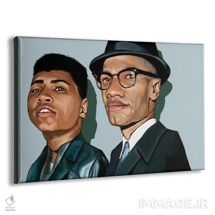 تابلو علی و ایکس (محمدعلی کلی و مالکوم ایکس) اثر ایوان ویلیامز - نمای پرسپکتیو محصول