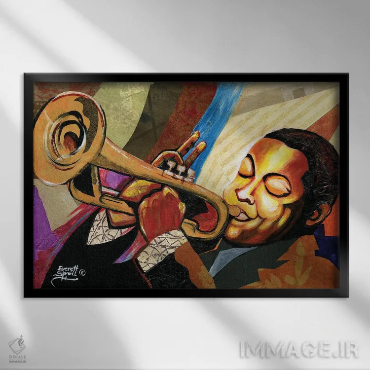 تابلو وینتون مارسالیس اثر اورِت اسپرویل - نمای قابدار مشکی