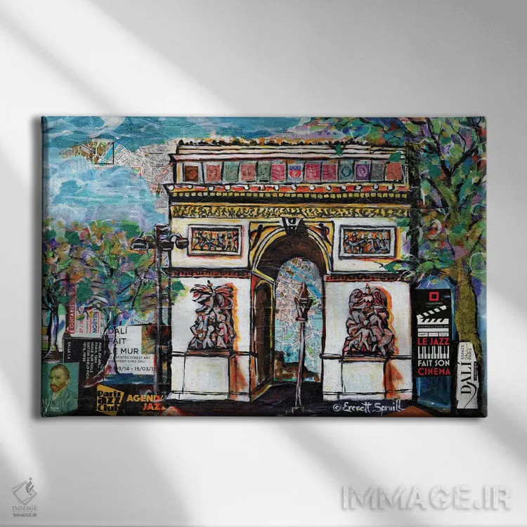 تابلو طاق پیروزی (پاریس) اثر اورِت اسپرویل - نمای روبهرو روی دیوار