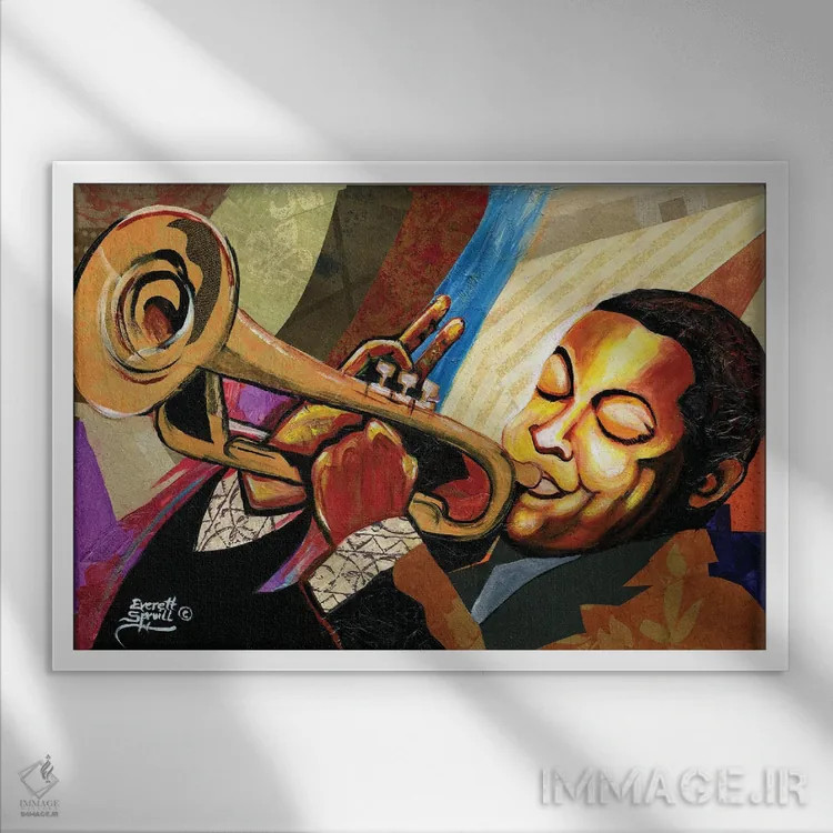 تابلو وینتون مارسالیس اثر اورِت اسپرویل - نمای قابدار سفید