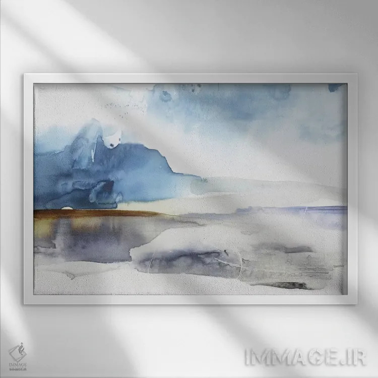 تابلو چشمانداز قمری اثر اوا واتس - نمای قابدار سفید