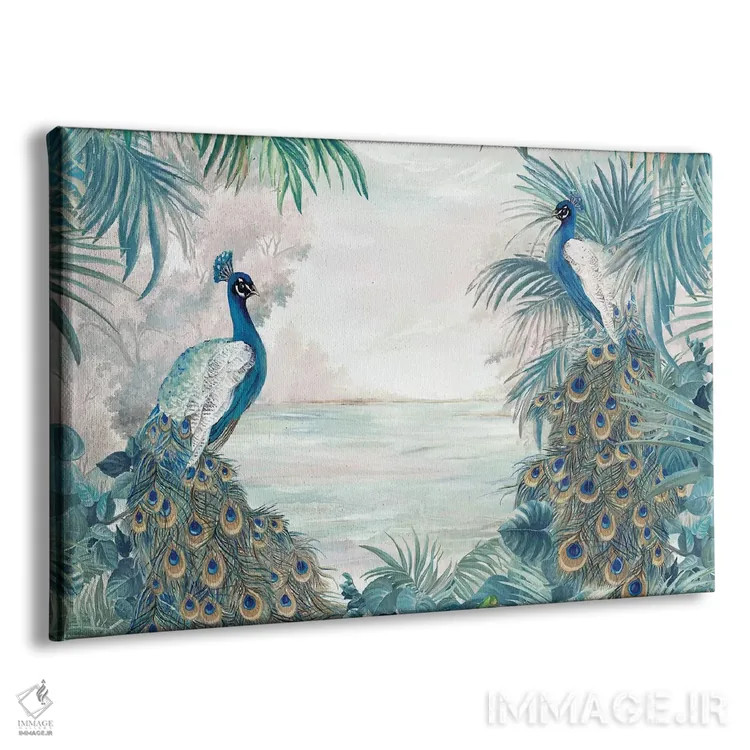 تابلو طاووسهای هندی اثر اوا واتس - نمای پرسپکتیو محصول
